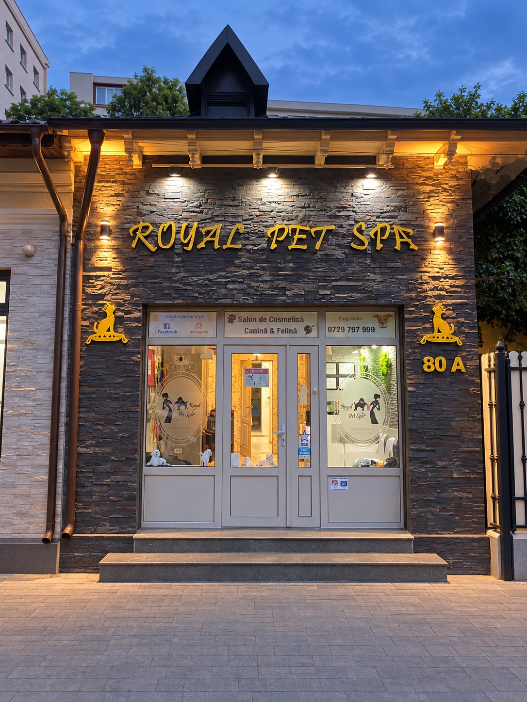 Fațada Royal Pet Spa de pe Strada Avrig nr. 80A